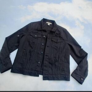 Black Destroyed Denim Jacket Denim Trucker Jacket